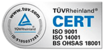 TÜV Rheinland CERT — ISO 9001 · ISO 14001 · OHSAS 18001
